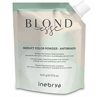 Осветляющая пудра с зелеными микро-пигментами Inebrya Blondesse Reduct Color Powder Antibrass 500 г.