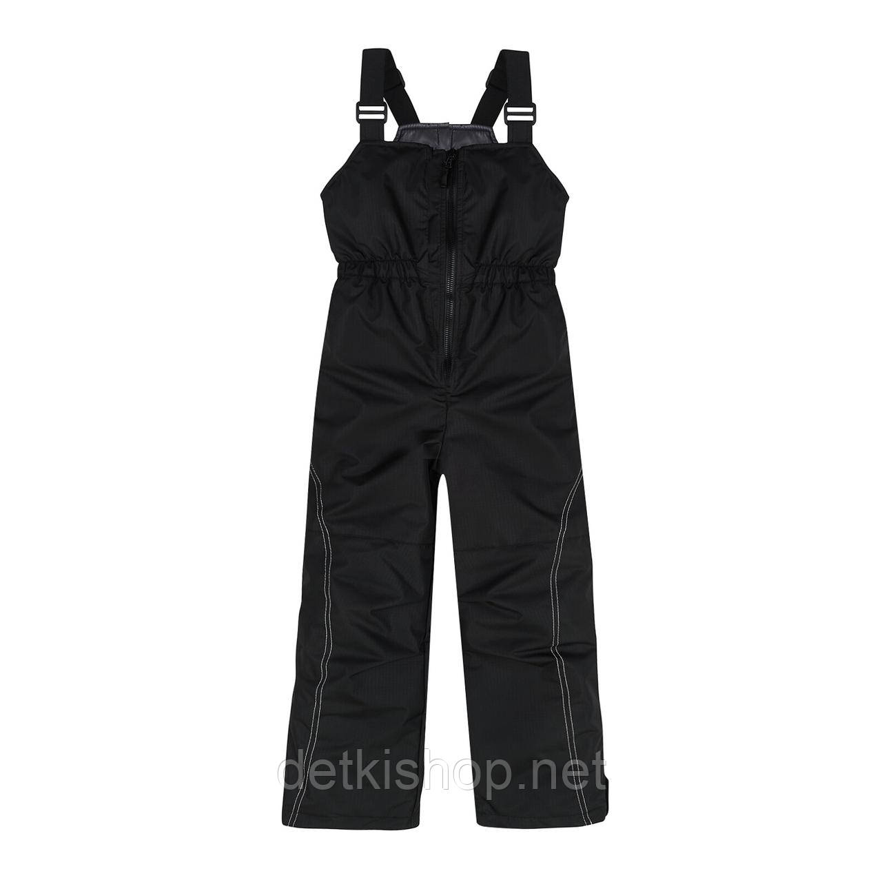 Дитячий чорний зимовий теплий напівкомбінезон Be Easy 98 см (2-3 Y), фото 1