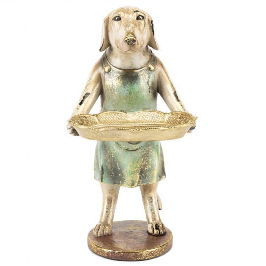 Фігурка-туетка Собака з тацею 13*14*27 см.полістоун, (2014-017)