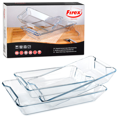 Набір скляних дек Firex 3 шт (1.6/2.5/3.6 л), фото 1