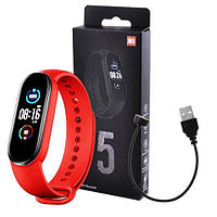 Фітнес-браслет Smart Watch M5 Band Classic Black смарт-годинник-трекер. Колір червоний