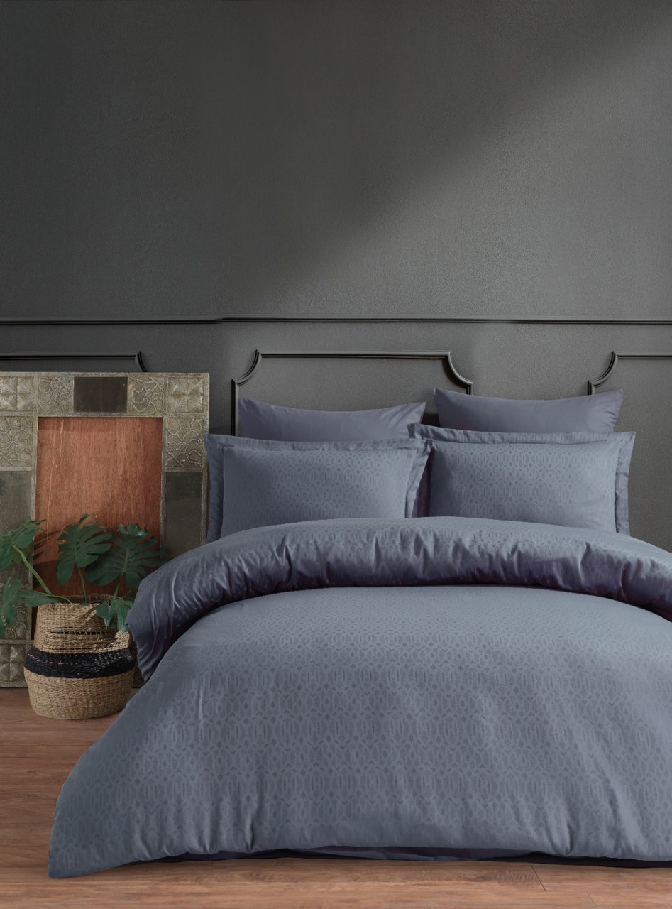 Турецька Постельне Бельє Limaso Jacquard Catena Natural Grey 200x2cм Ранфорс