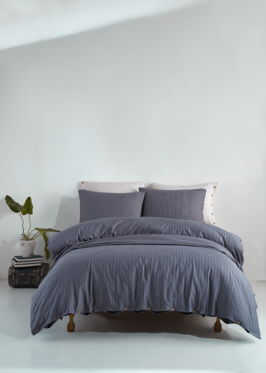 Турецька Постельне Бельє Limaso Jacquard Paradiso Natural Grey 200x2cм Ранфорс