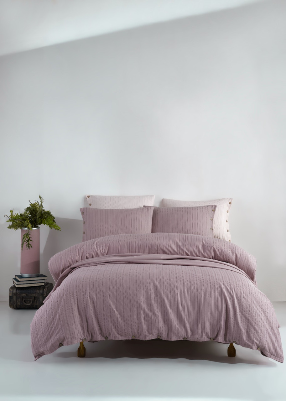 Турецька Постельне Бельєльська Limasso Jacquard Paradiso Natural Viole 200x220cм Ранфорс