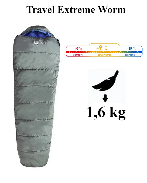 Спальник теплий Travel Extreme Worm (9°С/ - 9°С/ -15°С)