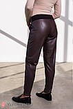Штани з екошкіри на замші для вагітних Tanita TR-32.023, шоколад, фото 5