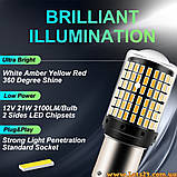 Автолампи двоконтактні P21/5W 144 LED 6000 K BAY15D 1157 світлодіодні габарит стоп задній хід, фото 7