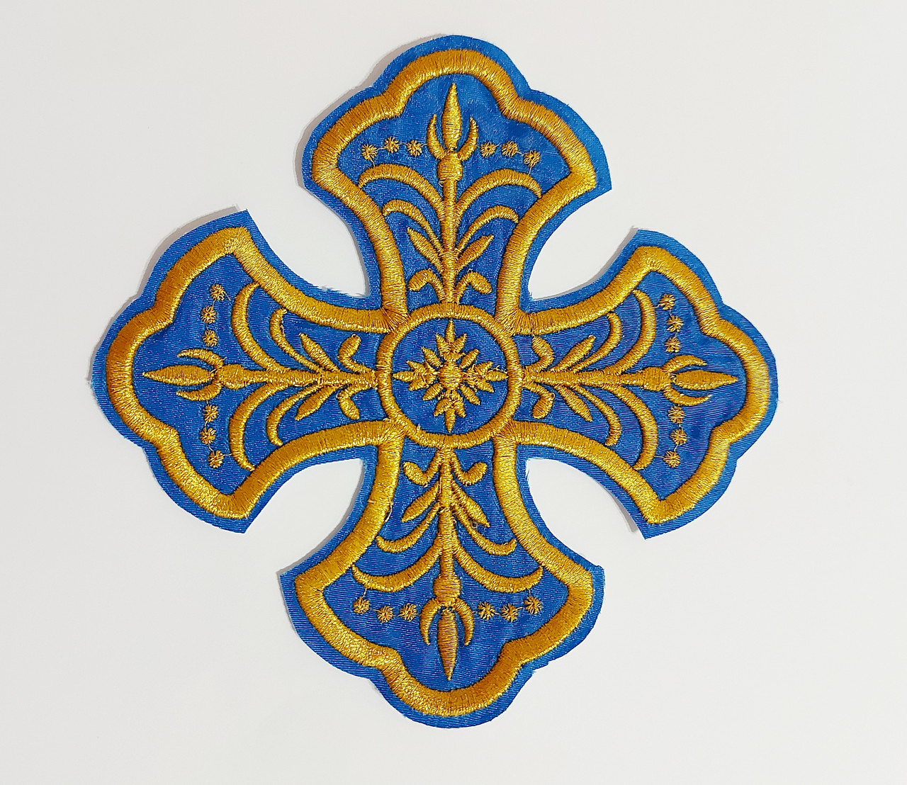 Хрест малий 15 на 15.
синій з золотом