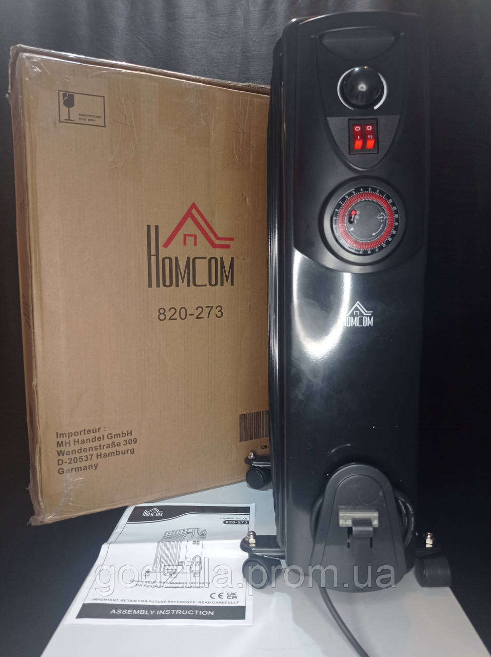 Масляний обігрівач HOMCOM 2000W 9 ребер, фото 1