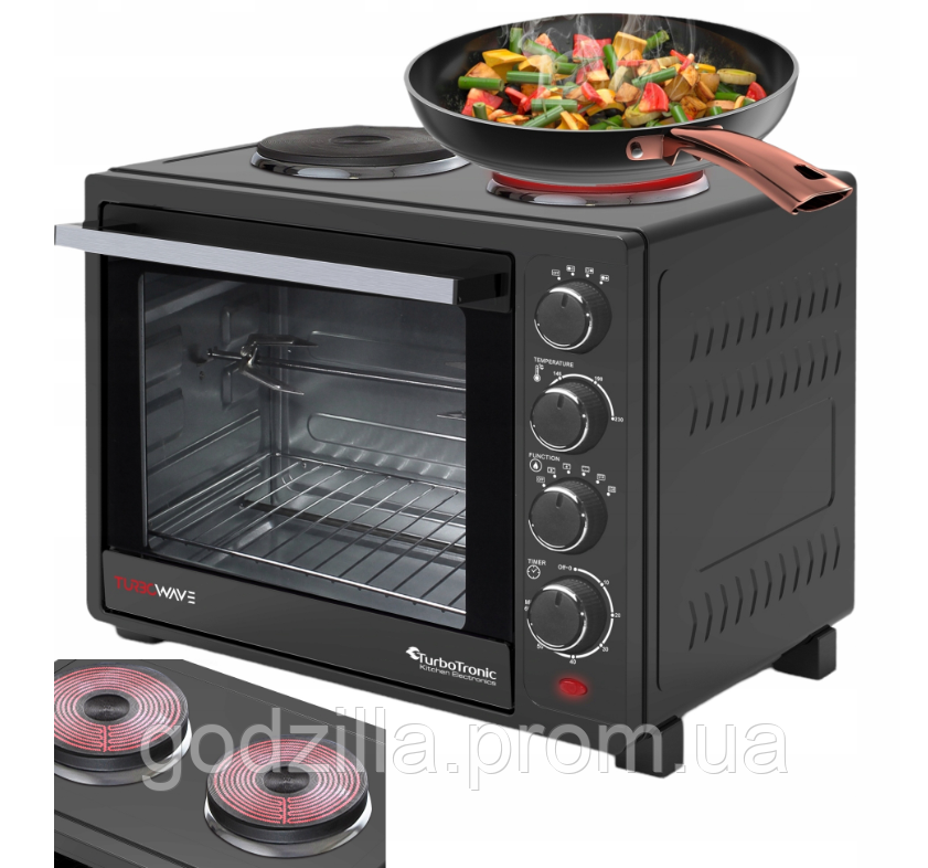 Мінідуховка TurboTronic TT-EV35TS 35 л чорна, фото 1