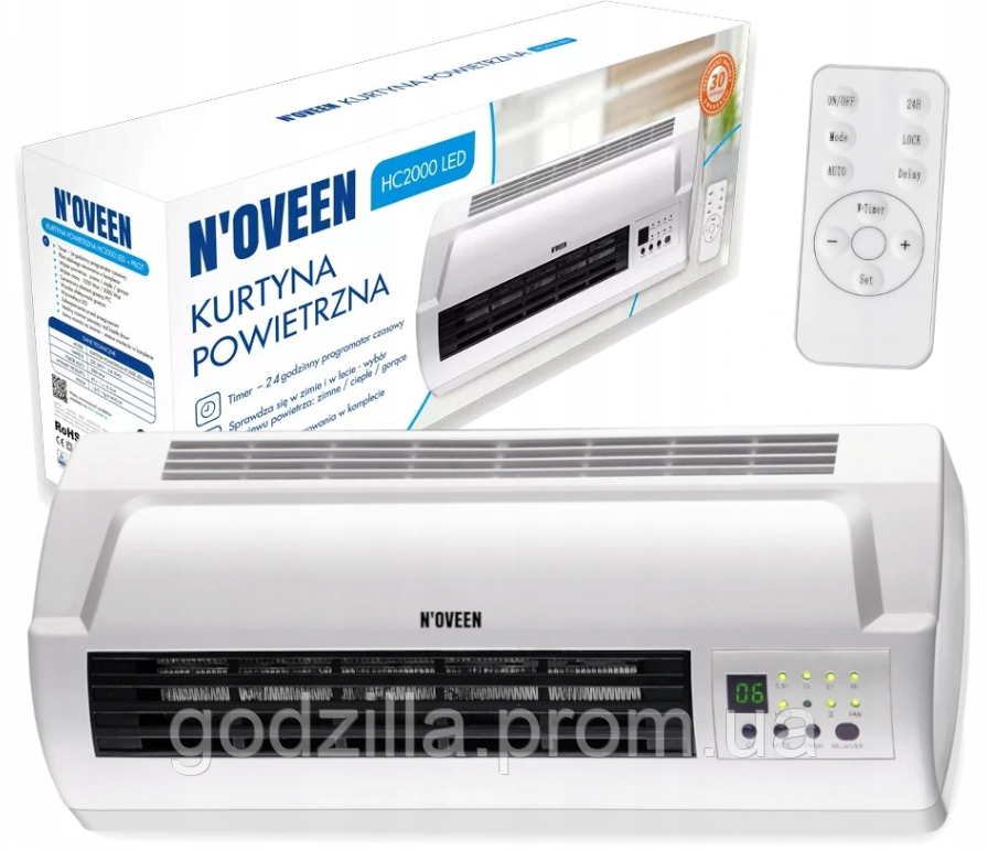 Нагрівальна завіса Noveen HC2000 LCD пульт, фото 1