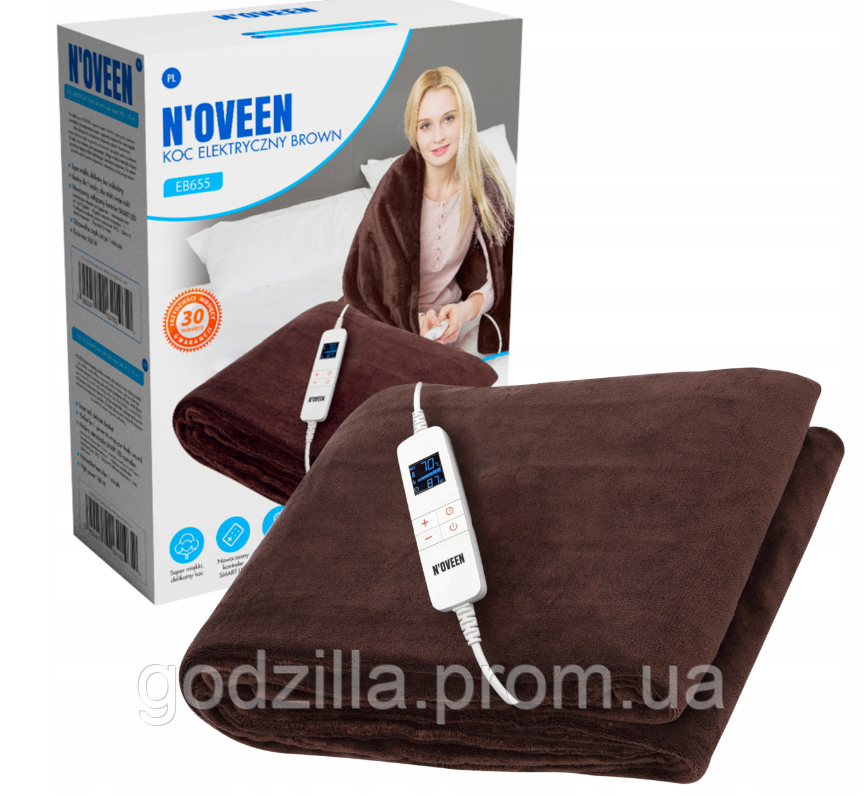 Електроковдра N'oveen EB655 бежево-коричневий 160 Вт, фото 1