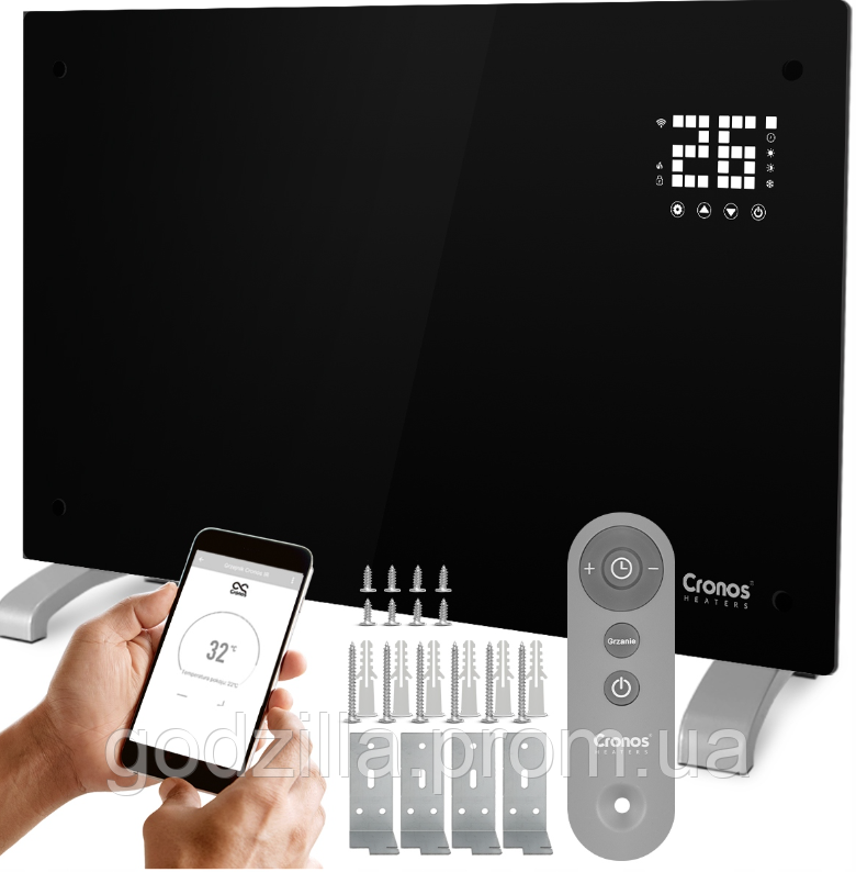 Конвектор Електричний конвектор Cronos Heaters 2000 Вт чорний, фото 1