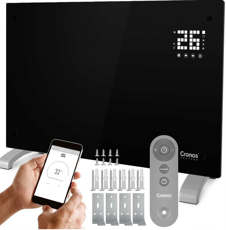 Конвектор Електричний конвектор Cronos Heaters 2000 Вт чорний