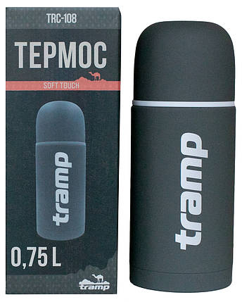 Питний термос Tramp Soft Touch UTRC-108, 750 мл (Grey), фото 1