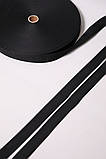 Стрічка ремінна 3,8cм 100м чорна стропа сумочна рюкзачна, фото 4