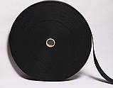 Стрічка ремінна 3,8cм 100м чорна стропа сумочна рюкзачна, фото 6