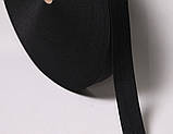 Стрічка ремінна 3,8cм 100м чорна стропа сумочна рюкзачна, фото 2
