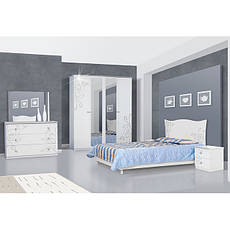 Біла глянсова модульна спальня Феліція Нова з художнім друком