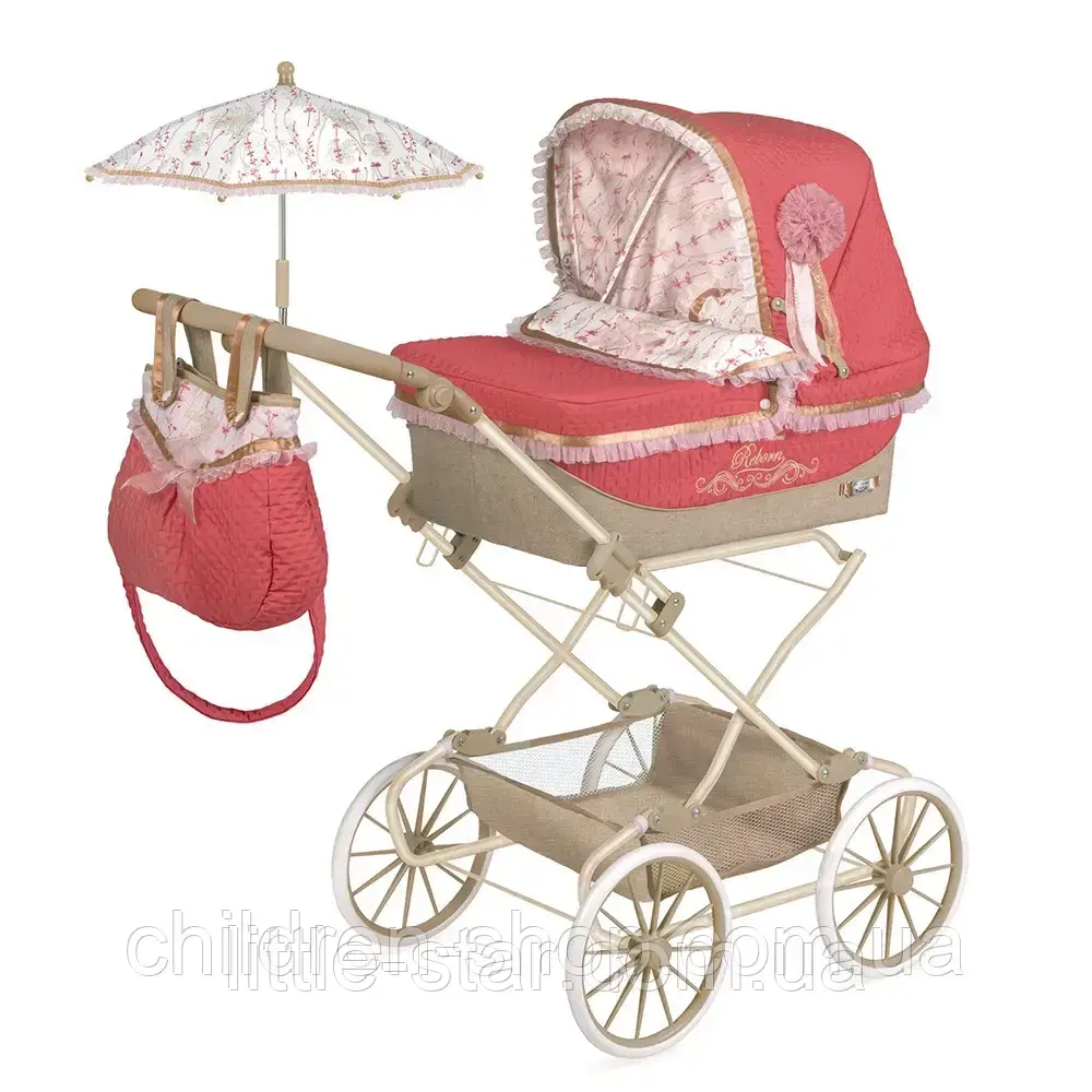 Коляска для ляльки 82033, сумка, парасолька Reborn серії Мартина, складена