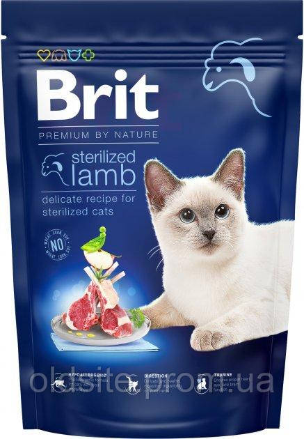 Корм Brit Premium by Nature Cat Sterilized Lamb сухий з ягнятком для дорослих стерилізованих котів 0.8 кг