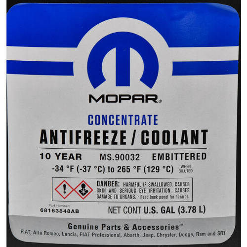 Купить Антифризконцентрат фиолетовый MOPAR ANTIFREEZE/COOLANT10 YEAR Chrysler MS12106 MS90032