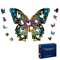 Дерев'яний фігурний пазл метелик «Butterfly» (21х14 см, 100 частин)