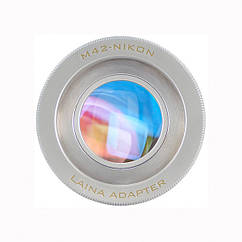 Адаптер-перехідник LAINA M42-Nikon (з оптичною лінзою).