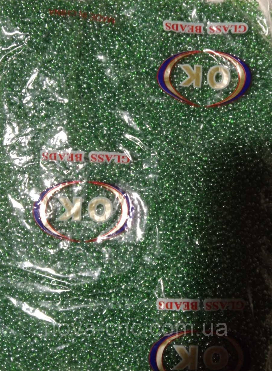 Бісер дрібний No12 зелений перловий 450 грамів