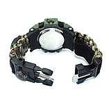 Гарний чоловічий Армійський годинник із компасом, підсвіткою і секундоміром для військовослужбовців із тканинним ремінцем, фото 4