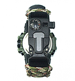 Гарний чоловічий Армійський годинник із компасом, підсвіткою і секундоміром для військовослужбовців із тканинним ремінцем, фото 3