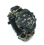 Гарний чоловічий Армійський годинник із компасом, підсвіткою і секундоміром для військовослужбовців із тканинним ремінцем, фото 5