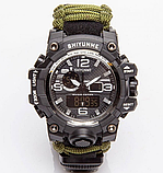 Гарний чоловічий Армійський годинник із компасом, підсвіткою і секундоміром для військовослужбовців із тканинним ремінцем, фото 6