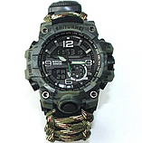 Гарний чоловічий Армійський годинник із компасом, підсвіткою і секундоміром для військовослужбовців із тканинним ремінцем, фото 7