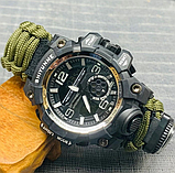 Гарний чоловічий Армійський годинник із компасом, підсвіткою і секундоміром для військовослужбовців із тканинним ремінцем, фото 8
