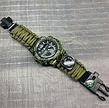Гарний чоловічий Армійський годинник із компасом, підсвіткою і секундоміром для військовослужбовців із тканинним ремінцем, фото 9