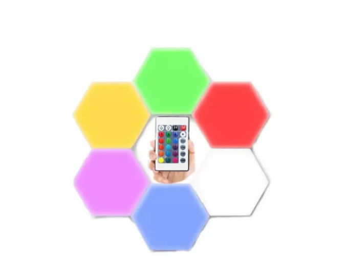 Модульна настінна шестигранна лампа SR-359 (1+6) Wall Light RGB | Кольоровий комбінований світильник