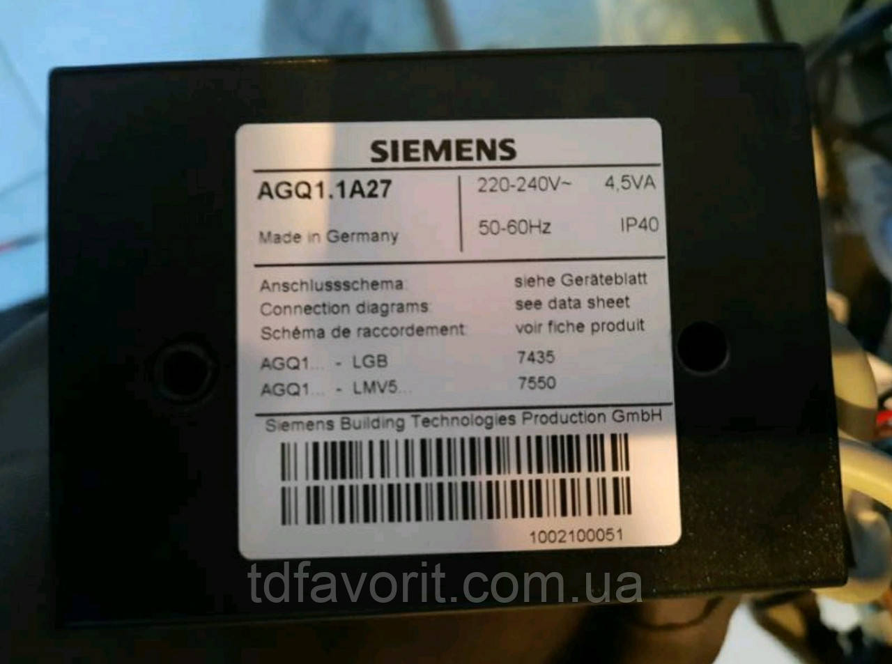 Siemens AGQ1.1A27 підсилювач датчика