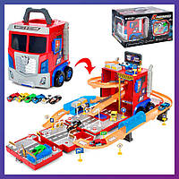 Детская игрушка гараж для машин трансформер QL909 Гараж трансформируется в чемодан