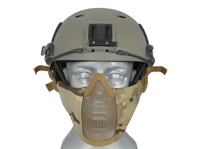 Маска захисна тактична зі сталевої сітки 2.0 з монтажем для шолома - Multicam, PJ