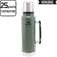 Термос Stanley Legendary Classic Hammertone Green 1 л (металеві термоси Стенлі для військових)