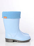 Стильні дитячі молодіжні підліткові утеплені гумові чоботи Alisa Line блакитний розміри 24-41, фото 2