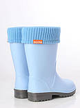Стильні дитячі молодіжні підліткові утеплені гумові чоботи Alisa Line блакитний розміри 24-41, фото 4