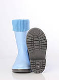 Стильні дитячі молодіжні підліткові утеплені гумові чоботи Alisa Line блакитний розміри 24-41, фото 6