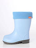 Стильні дитячі молодіжні підліткові утеплені гумові чоботи Alisa Line блакитний розміри 24-41, фото 3