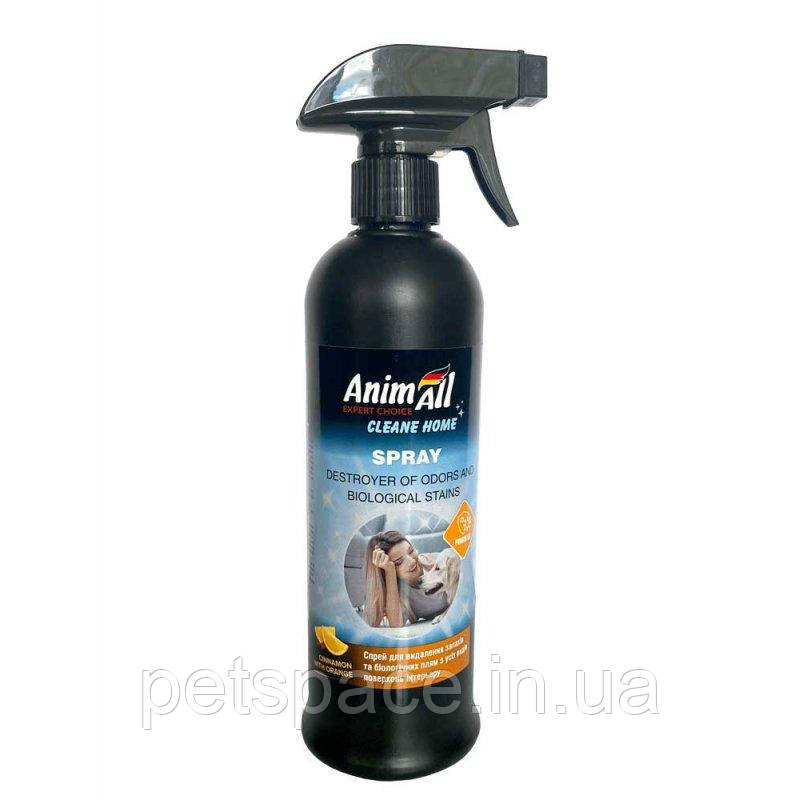 Спрей AnimAll Cleane Home (АнімАлл з корицею та апельсином для знищення запахів та біо. плям) 500мл
