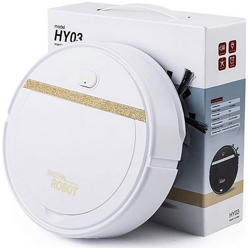 Пилосос-робот ES 23/HY03 7683 мініатюрний безшумний білого кольору