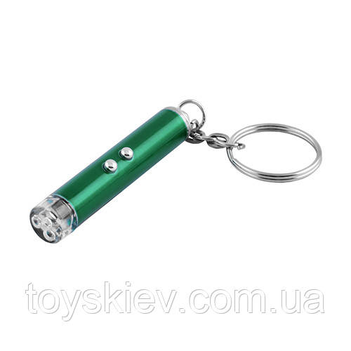 Ліхтар брелок 9618-2 LED, лазерна указка, 3xAG3, фото 1