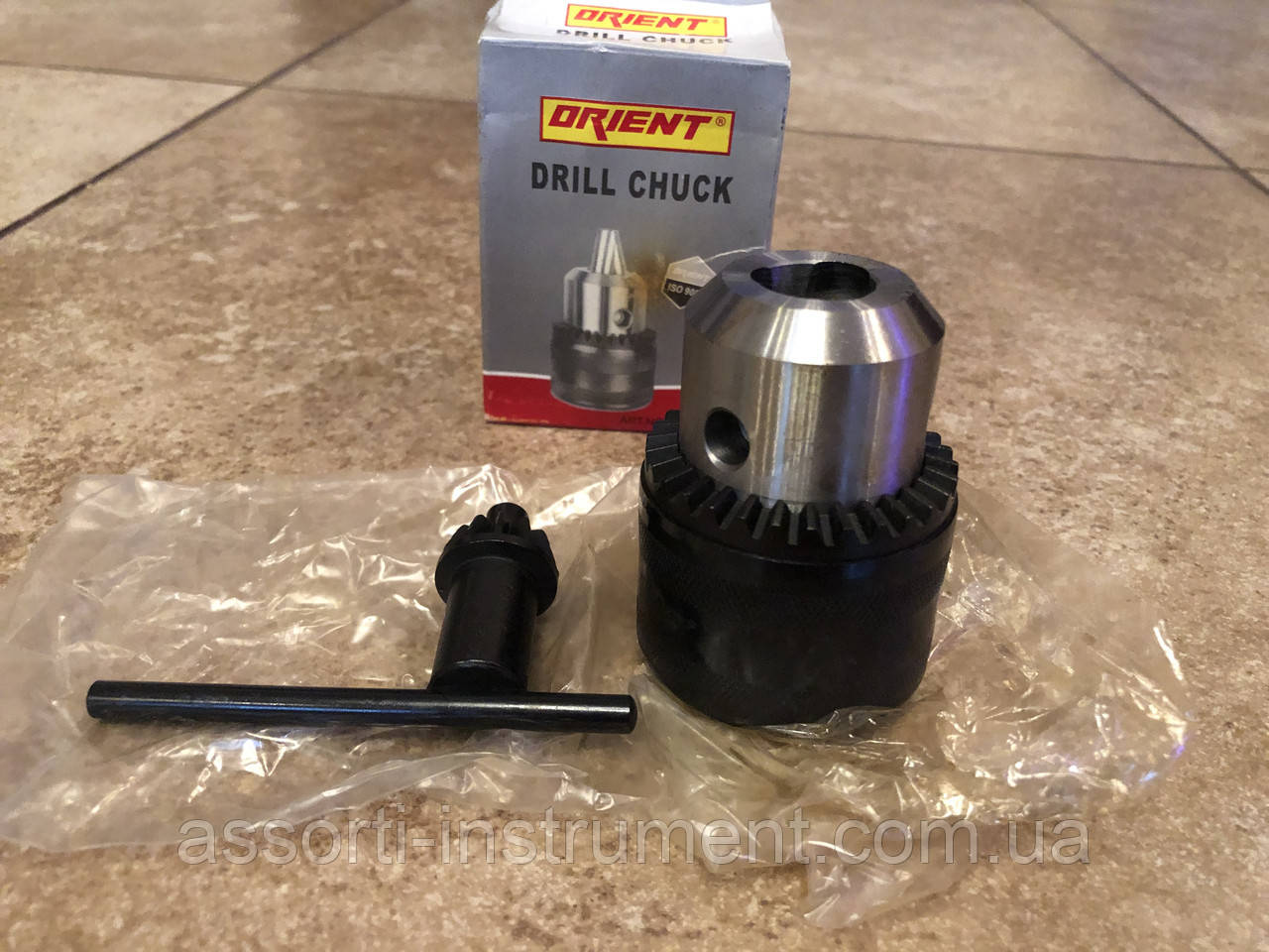Патрон для дриля кулачковий з ключем "ORIENT" під інструмент Ф3-16 мм посадка М12х1,25, фото 1