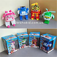 Набір фігурок Робокар Полі з 4 штук трансформуються в машинки Robokar Poli